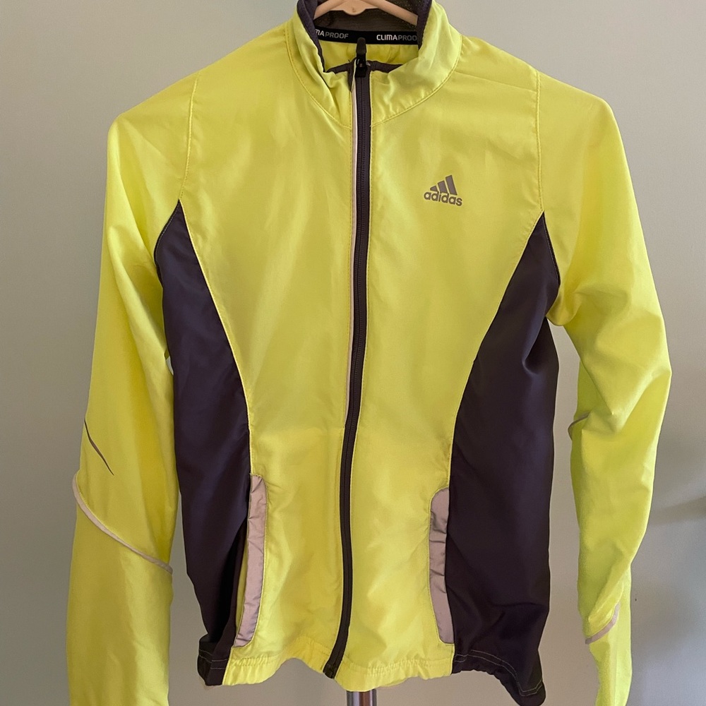 Adidas yellow running jacket
